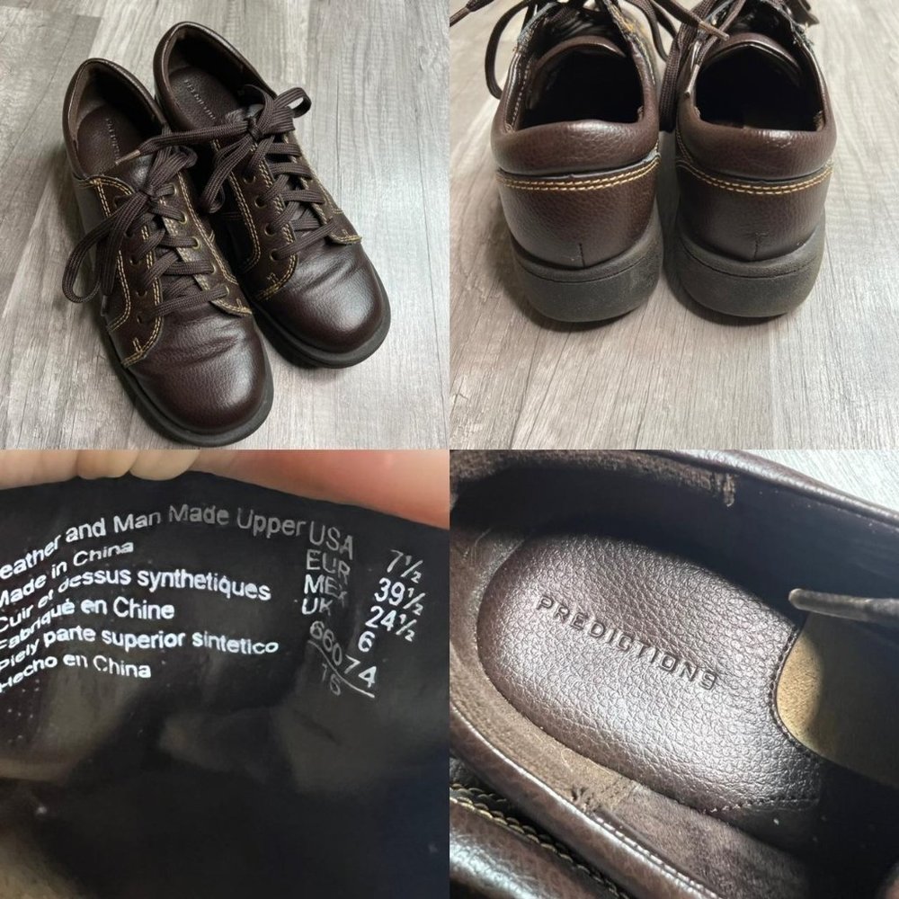 Vintage 90s Brown Leather Oxford Sneakers - Picture 4 of 4